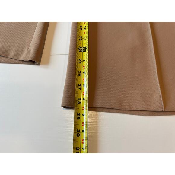 Topshop Wide Leg Pants Trousers High Rise Size 8 Tan Center Crease Closet Staple - Picture 12 of 14